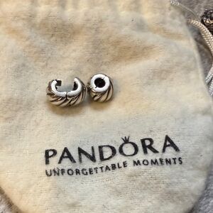 Pandora Silver Twisted Clip Charm Set